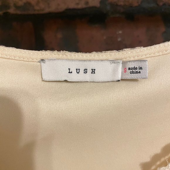 LUSH Cream Dress, Low Neck, Long Sleeve, New - Picture 2 of 5